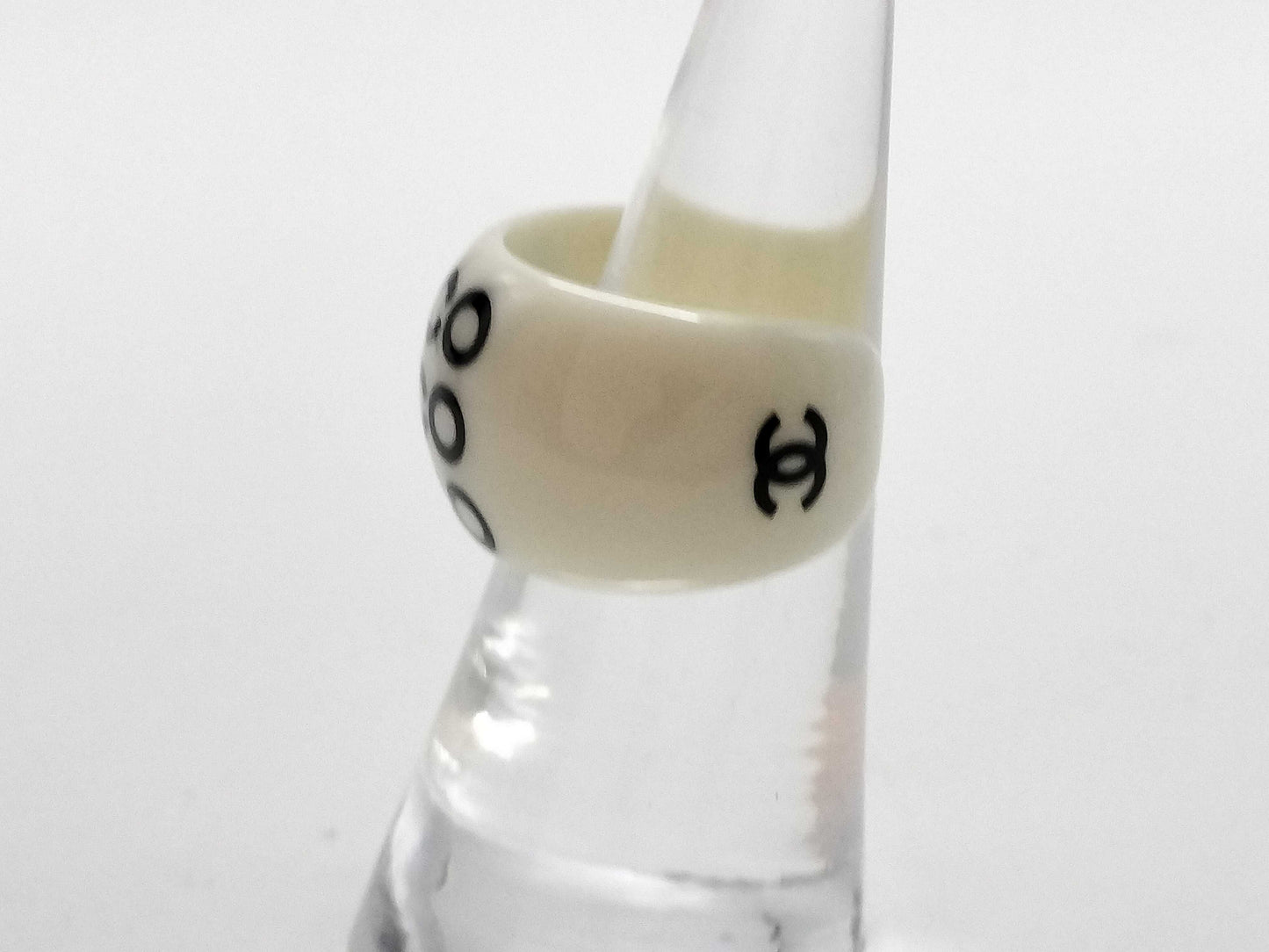 CHANEL 01P Coco Mark Plastic Ring
