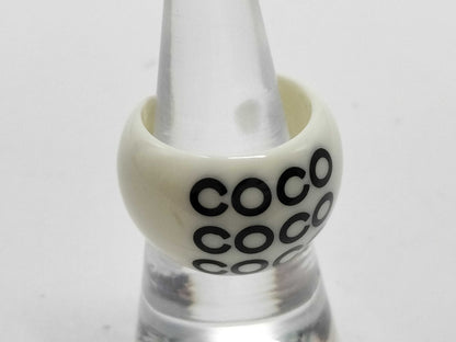 CHANEL 01P Coco Mark Plastic Ring