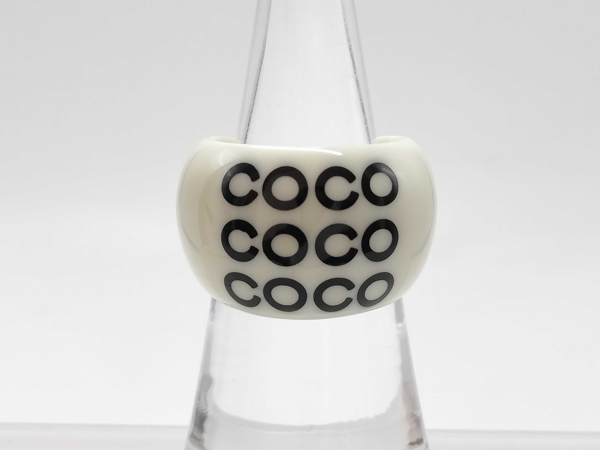 CHANEL 01P Coco Mark Plastic Ring
