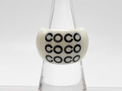 CHANEL 01P Coco Mark Plastic Ring
