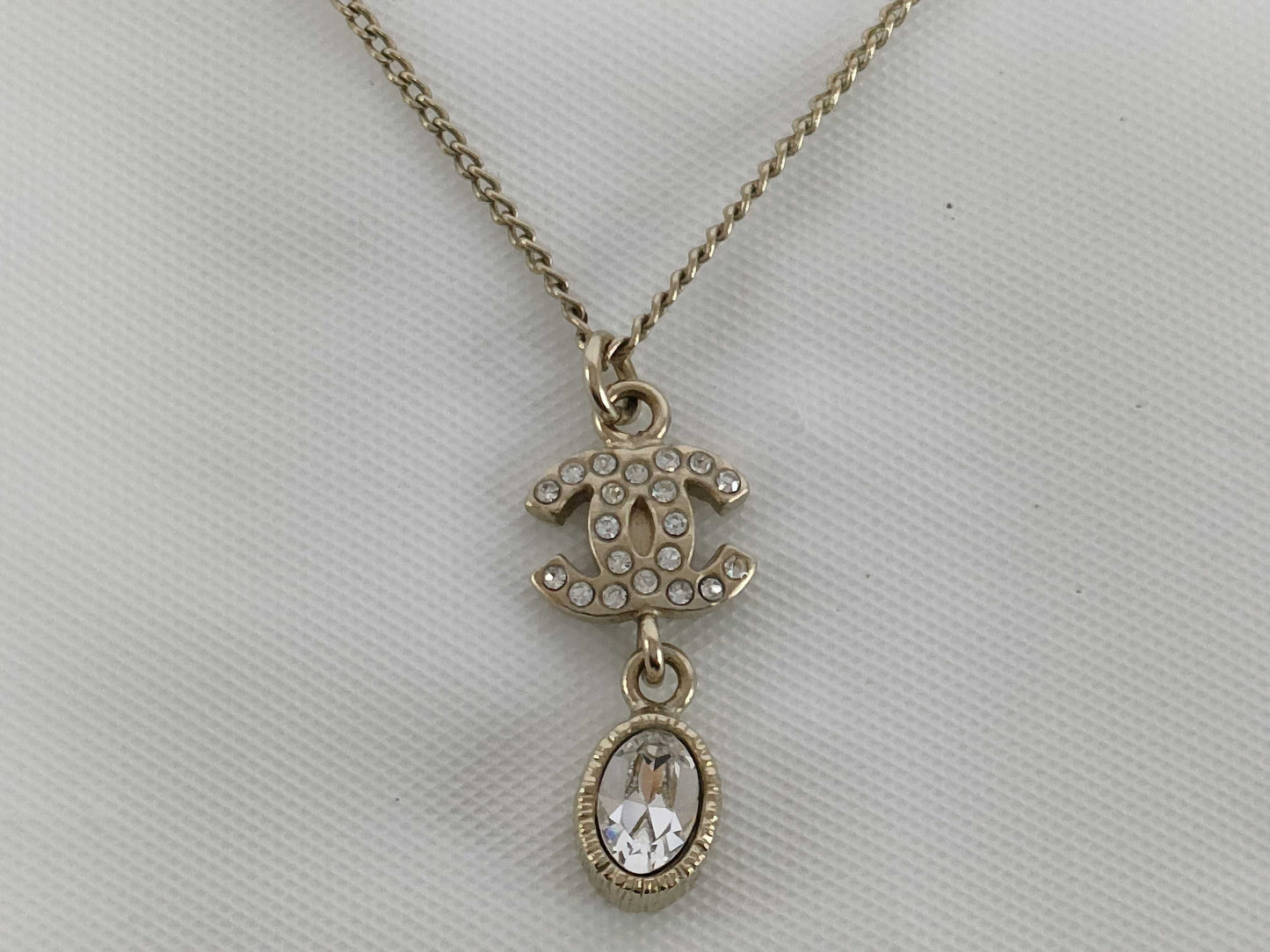 CHANEL Rhinestone Coco Mark 09A Necklace