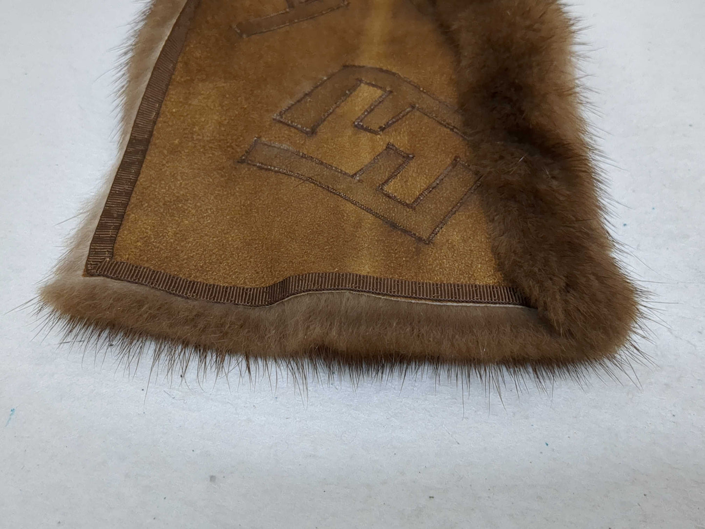 FENDI Zucca pattern / fur scarf scarf