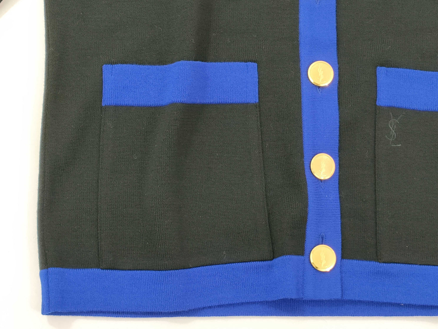 Yves Saint Laurent Knit Sweater with Gold Buttons, Cardigan