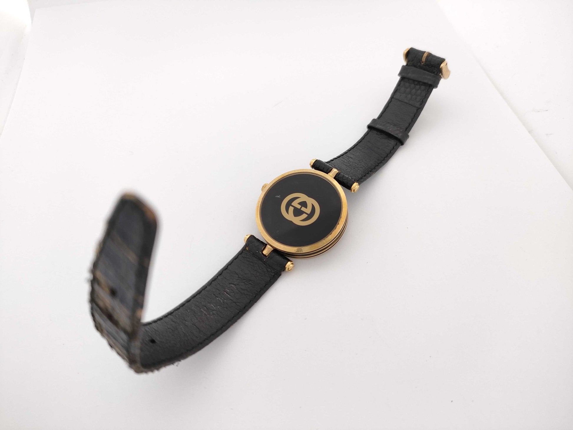 GUCCI Quartz Round Black Dial Women's Watch, Unoperated