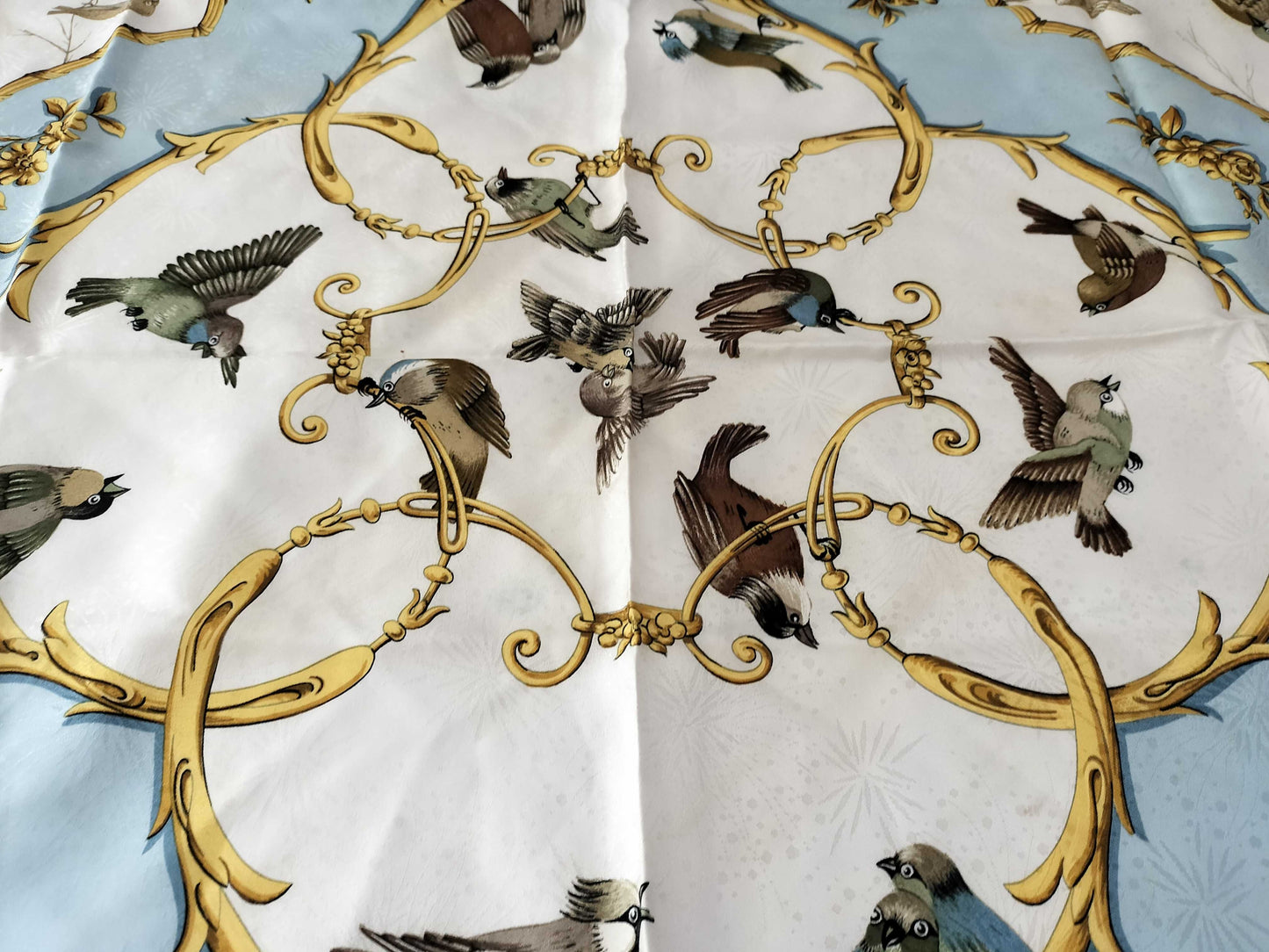 HERMES Carre LA CLE des CHAMPS Scarf 90 Light Blue Scarf