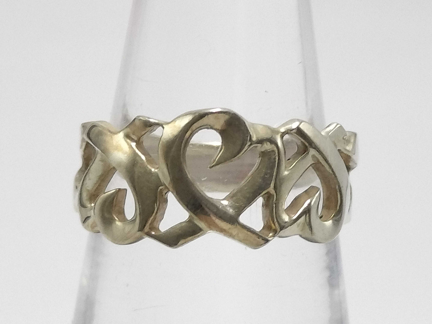Tiffany & Co. Paloma Picasso Triple Loving Heart Ring in SV925, 2.8g
