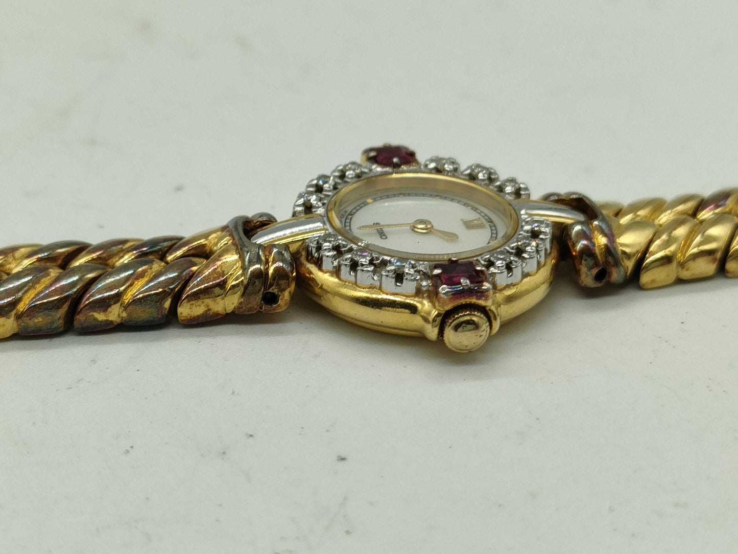 SEIKO Diamond and Ruby Bezel 1F20-0B70 Women's Watch