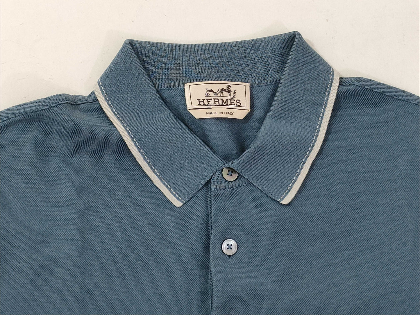HERMES Polo Shirt Blue L Tops