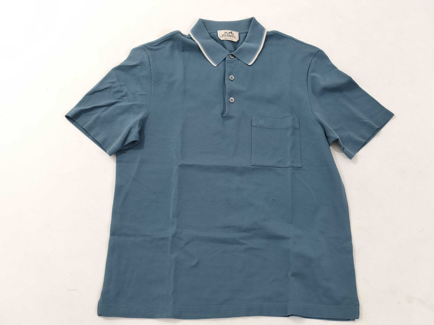 HERMES Polo Shirt Blue L Tops