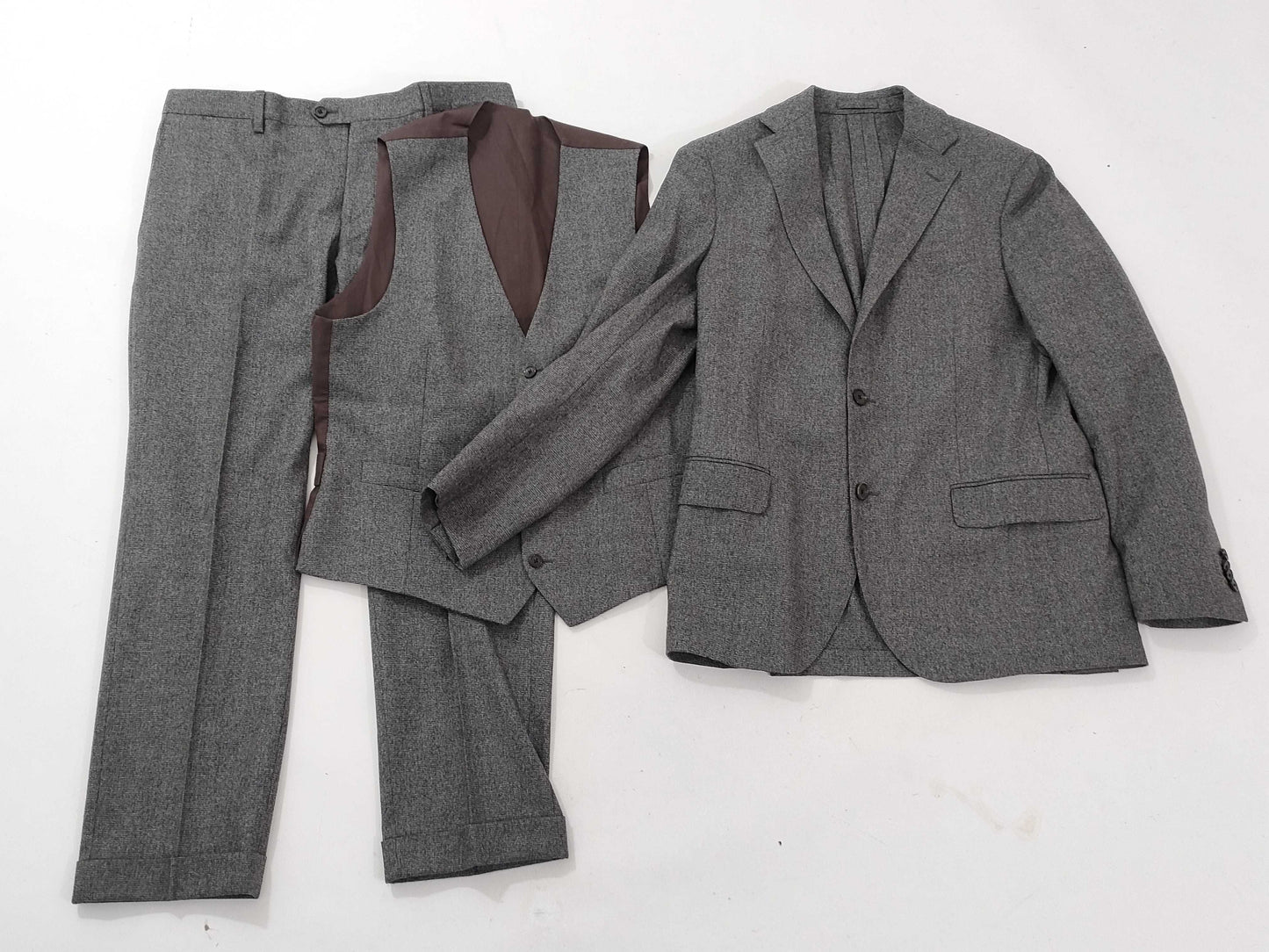 Lardini 3-piece suit, gray, size 50, other apparel