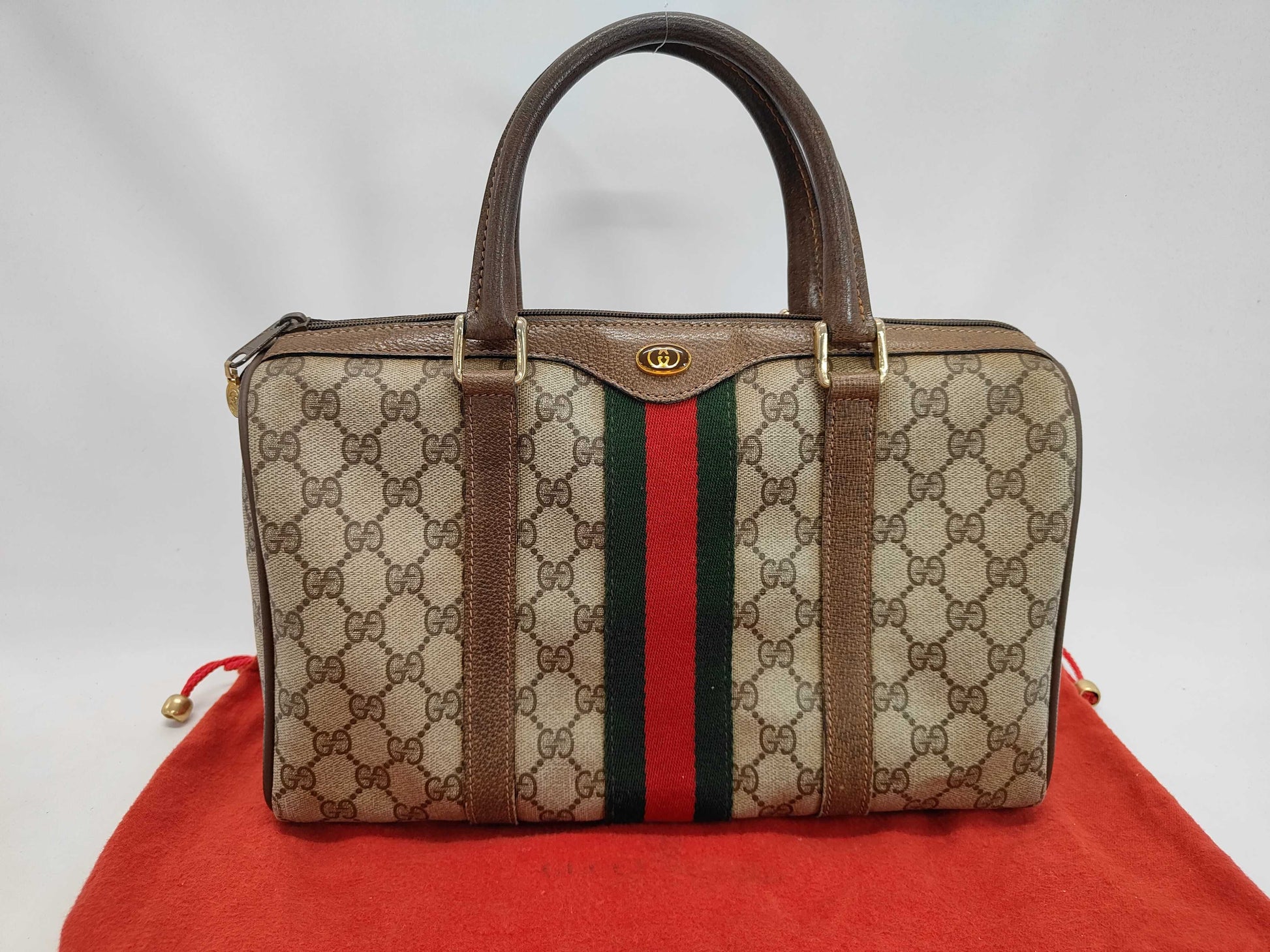GUCCI Boston Sherry, slightly deteriorated Boston bag