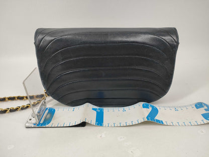 CHANEL Lambskin Flap Chain Shoulder Bag with Turnlock 