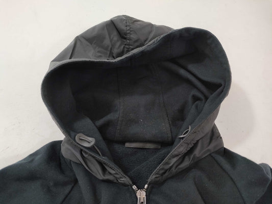 PRADA Hoodie Zip-Up Hooded Nylon Black Top