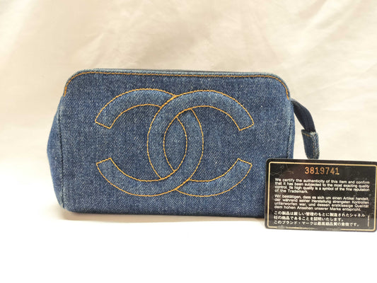 CHANEL denim pouch without seal