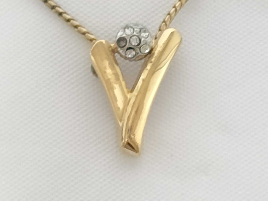 Yves Saint Laurent Y Stone GD Necklace Necklace