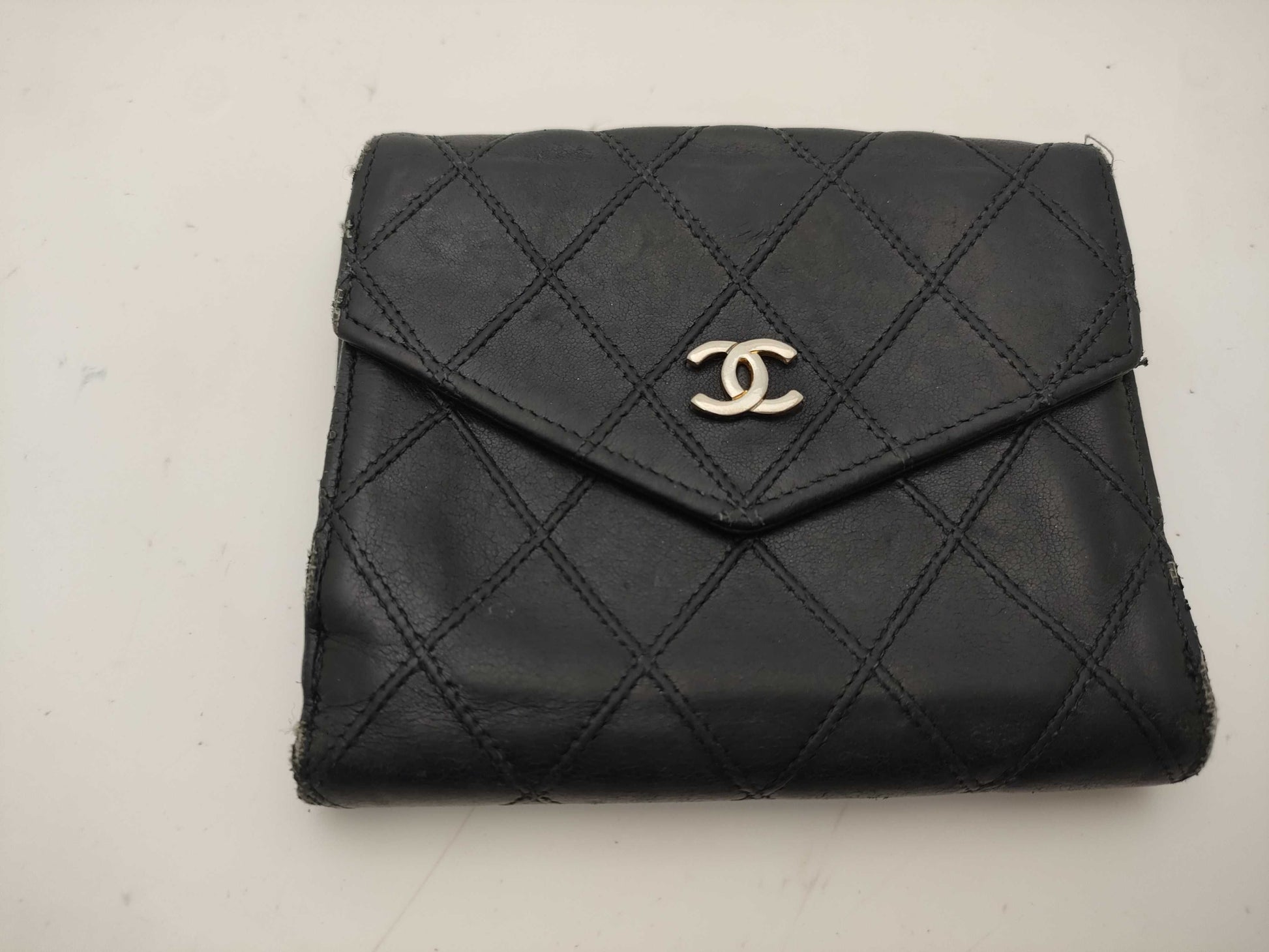 CHANEL Bicolor Double Hook Wallet