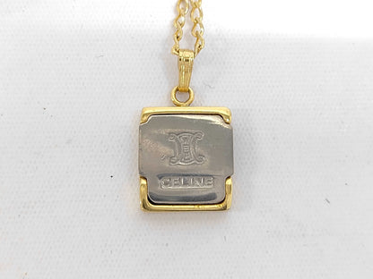 CELINE logo gold necklace