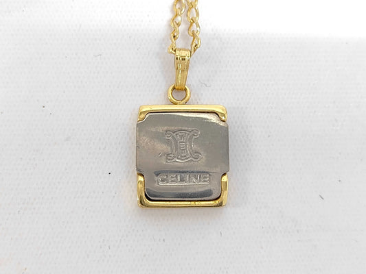 CELINE logo gold necklace
