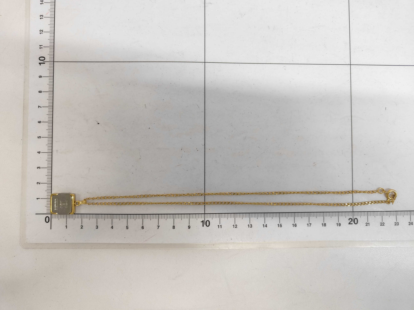 CELINE logo gold necklace