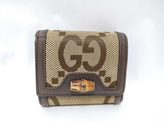 GUCCI Bamboo Jumbo GG Bamboo Mini Wallet