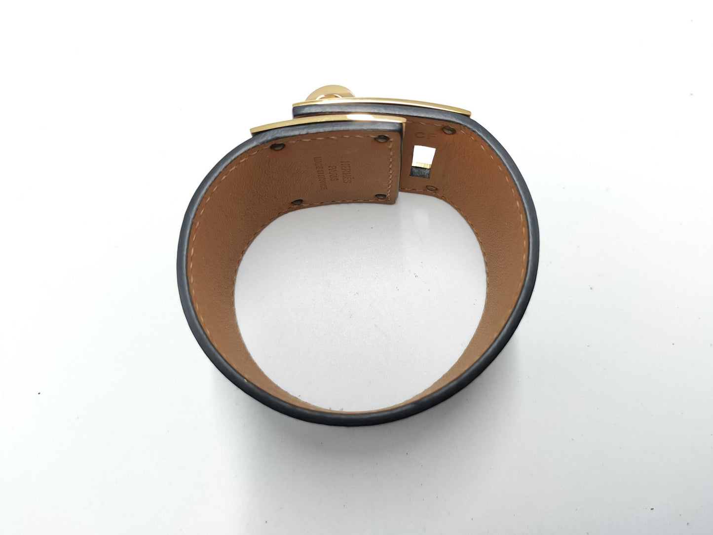 HERMES Kelly Dog T engraved bracelet/bangle