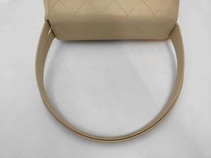CHANEL Beige Lambskin Handbag with GD Hardware