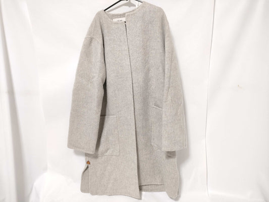 CELINE Current / Collarless Coat / Triomphe Hardware Open Front / Coat