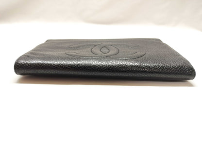 CHANEL Caviar Skin Coco Tri-fold Wallet A