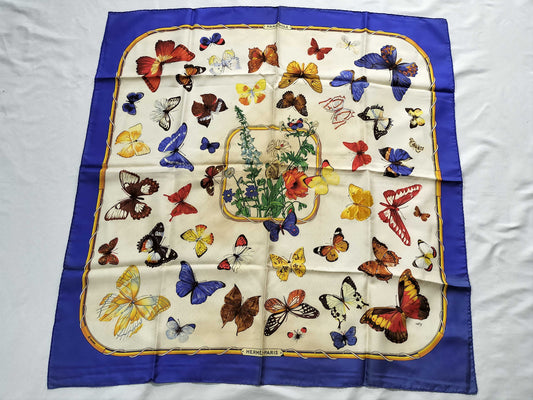 HERMES Carré with Beautiful Butterflies FARANDOLE Other Accessories