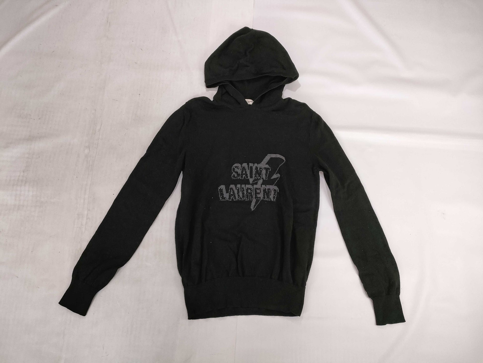 Yves Saint Laurent Pullover Hoodie Black Top