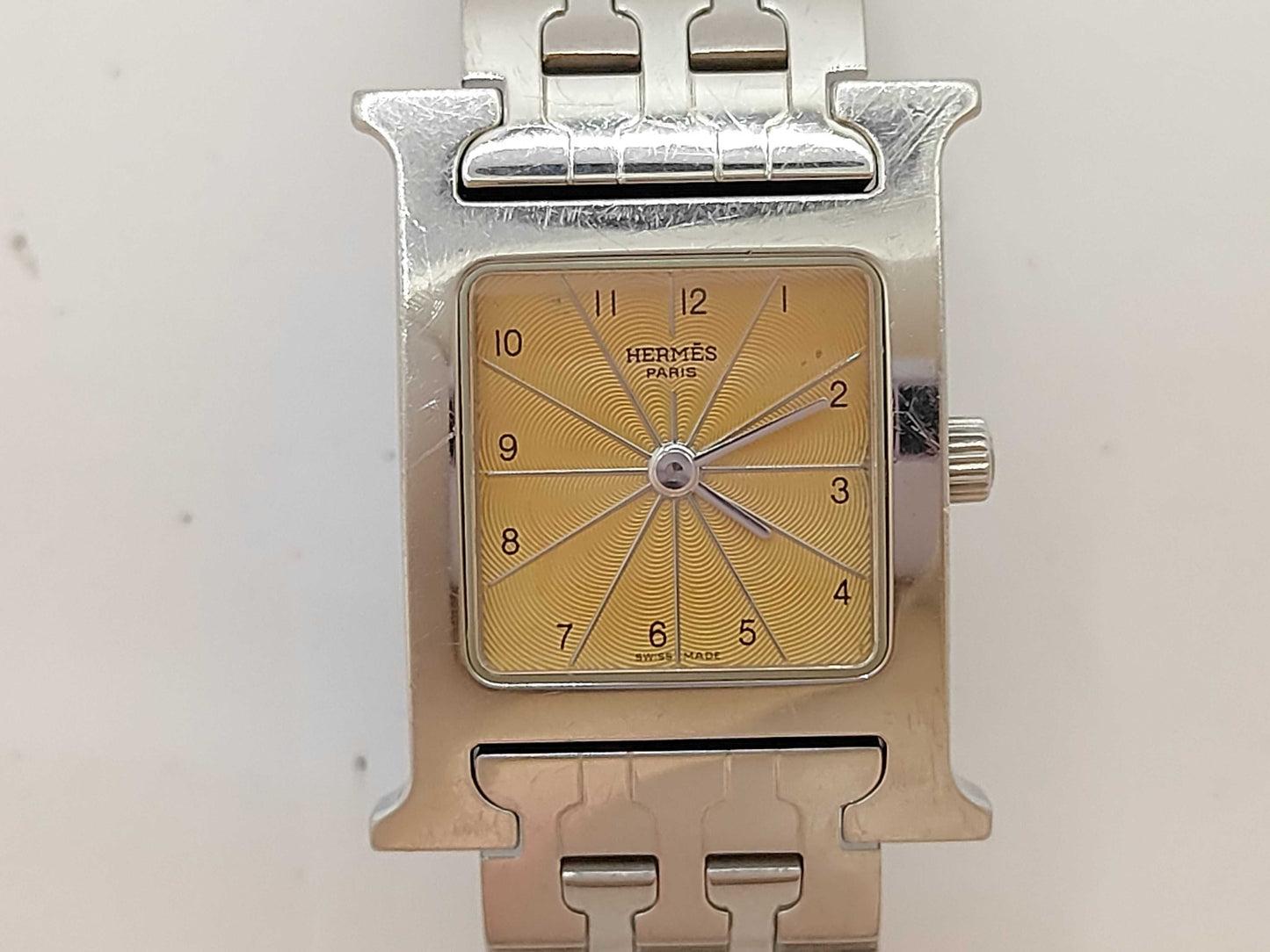 HERMES H Watch HH1.210 1199173 Quartz Orange Dial Women's Watch