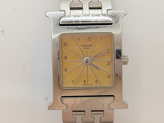 HERMES H Watch HH1.210 1199173 Quartz Orange Dial Women's Watch