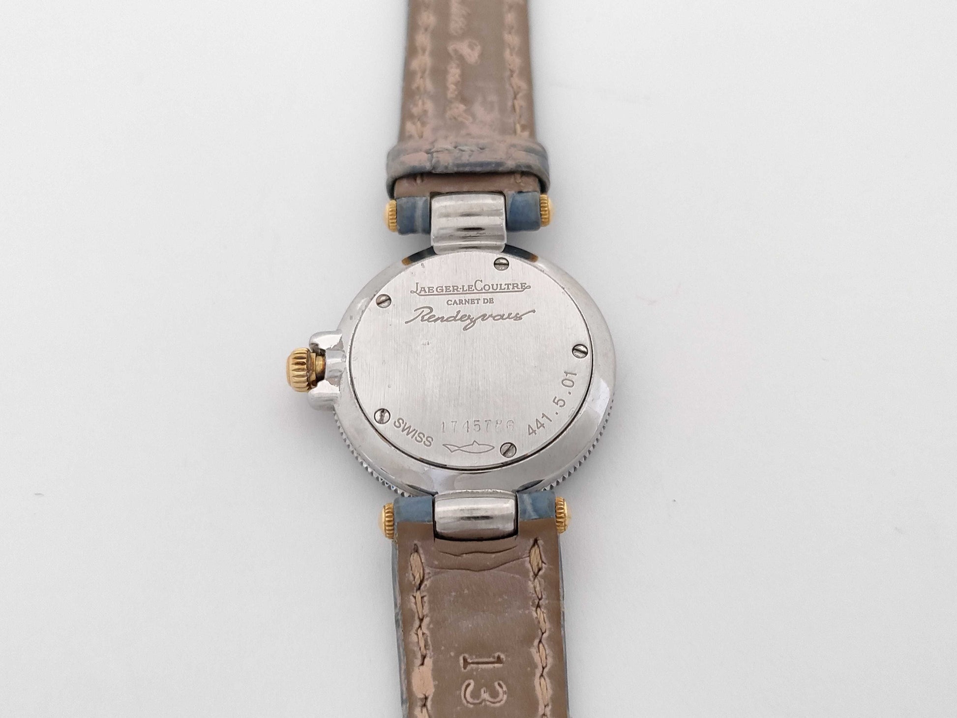 JAEGER LECOULTRE Rendez-vous Ref. 421.5.09K18YGxSSx Leather Women's Watch, Undamaged