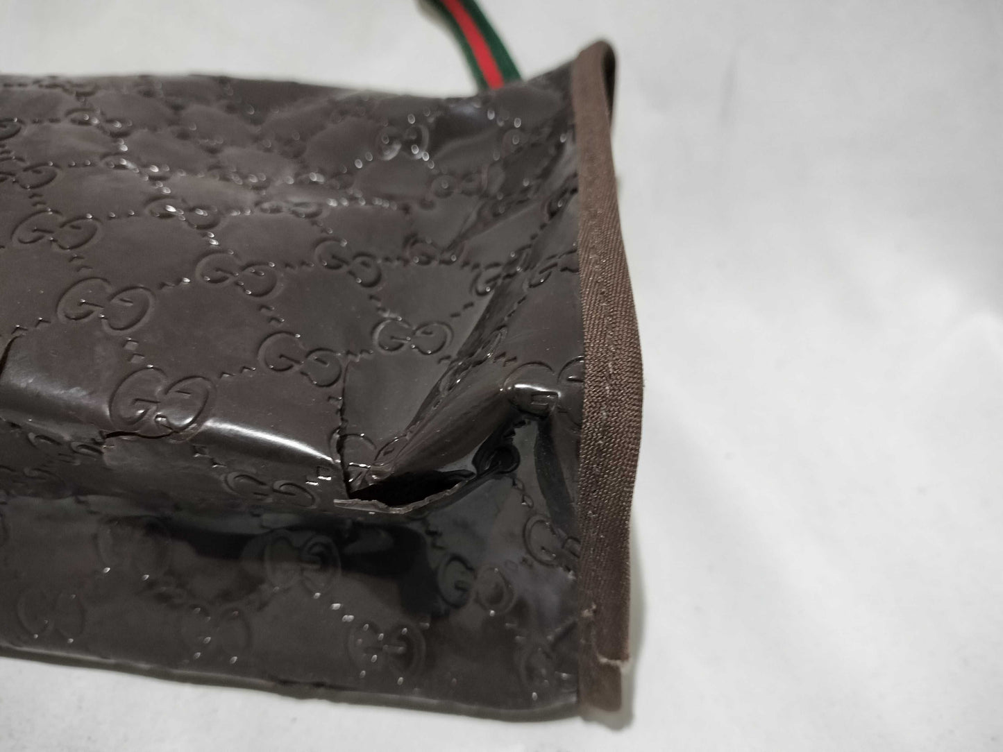 GUCCI Sherry PVC Pouch Damaged