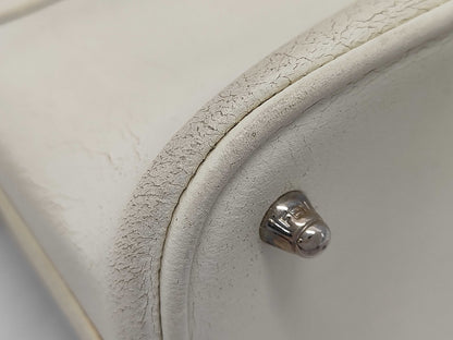 FENDI Leather Handbag with Silver Hardware, White Shoulder Bag