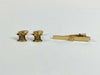 CELINE Macadam Triomphe Cufflinks/Tie Pin Set