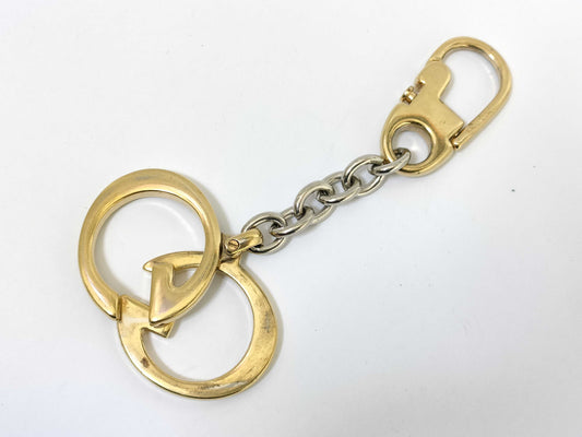 GUCCI Double GG Key Ring Gold Color Key Case/Key Holder