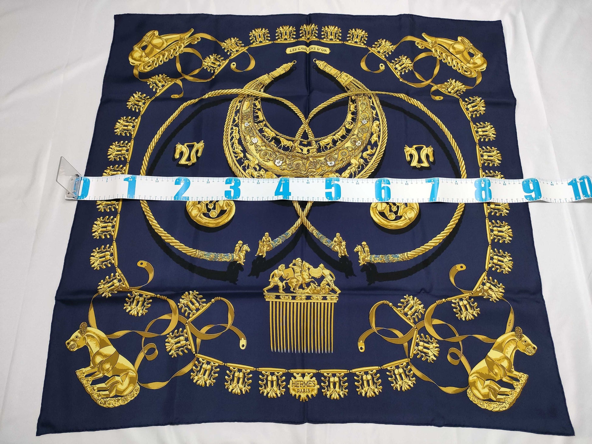 HERMES Carre Golden Knight Scarf