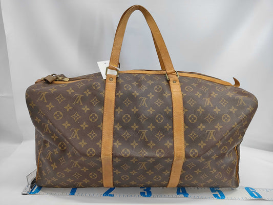 LOUIS VUITTON Monogram Sax Souple 55 Name Tag Boston Bag