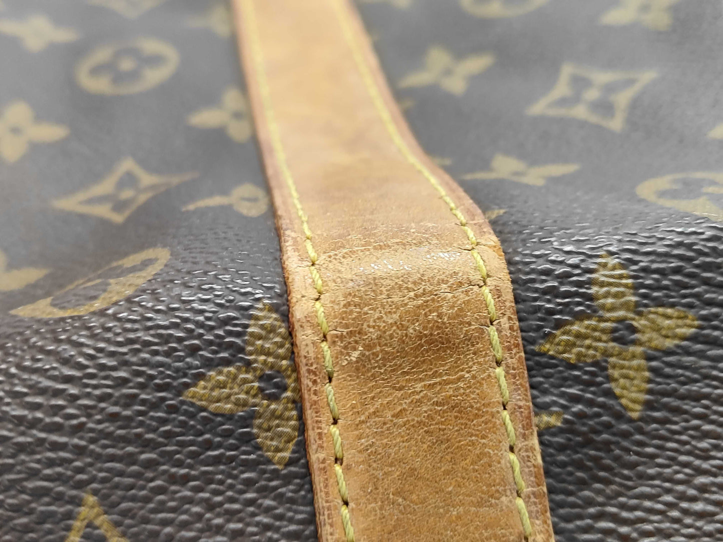 LOUIS VUITTON Monogram Sax Souple 55 Name Tag Boston Bag