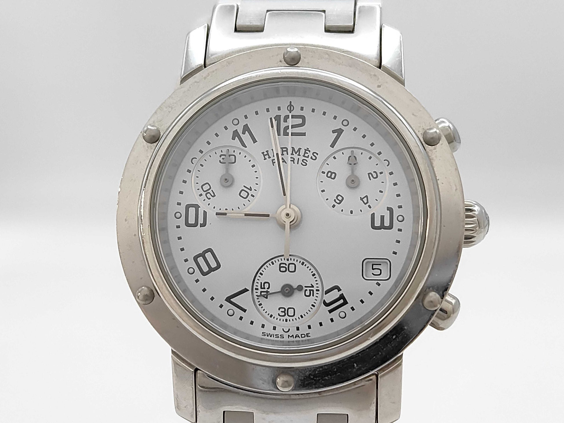 HERMES CL1.310 1610415 Quartz White Dial Women's Watch