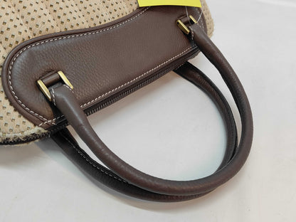 Dior BM-0091 Harako x Leather Handbag Brown x White Handbag