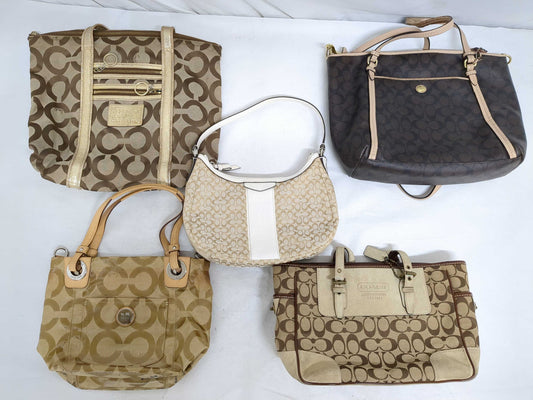COACH Signature 5-Piece Handbag and Tote Bag Set