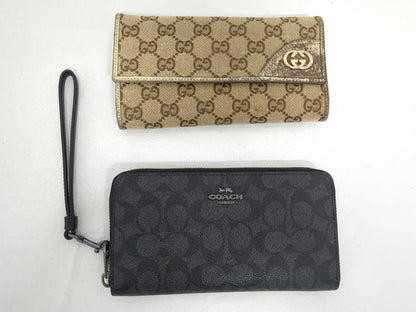 GUCCI Coach CW778 Long Wallet / Gucci GG Canvas Long Wallet 