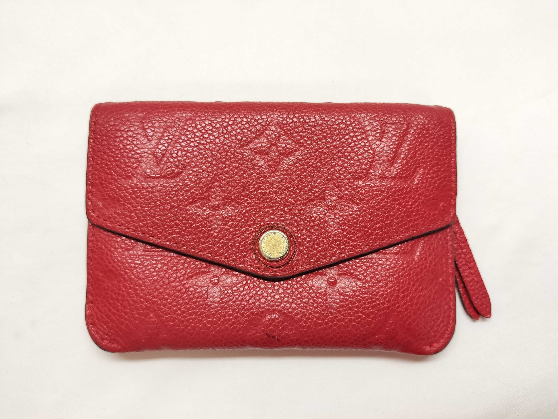 LOUIS VUITTON Monogram Empreinte Coin Case Red Coin Case