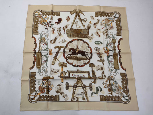 HERMES Carre Copeaux Sawdust Scarf