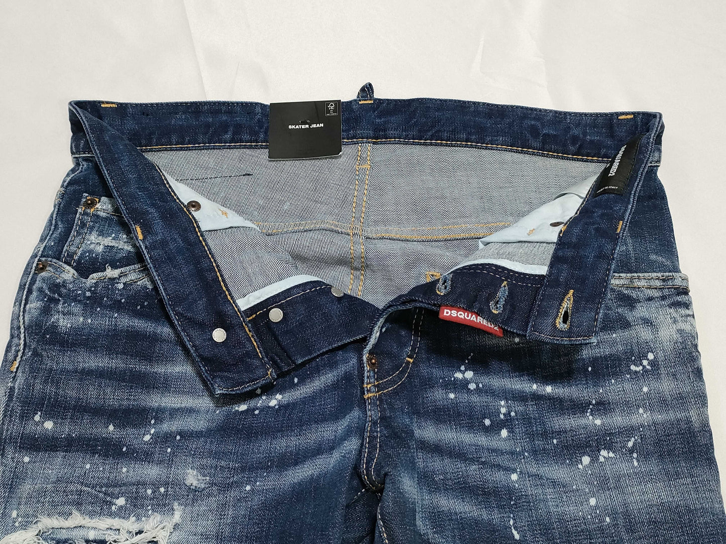 DSQUARED2 Painted Distressed Denim Pants with Tags