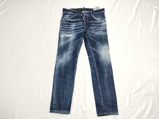 DSQUARED2 Painted Distressed Denim Pants with Tags