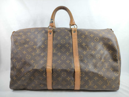 LOUIS VUITTON Monogram Keepall Paper Tag Boston Bag