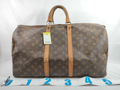 LOUIS VUITTON Monogram Keepall Paper Tag Boston Bag